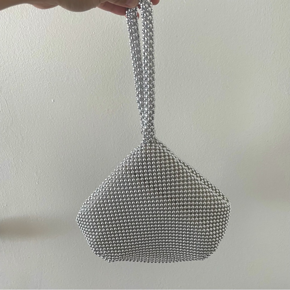 Silver Rhinestone Evening Purse